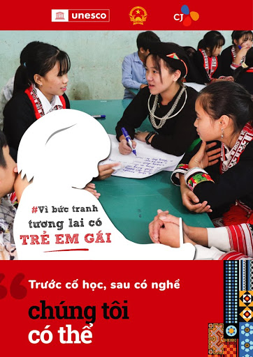 Văn phòng UNESCO tại Việt Nam phát động chiến dịch truyền thông “Vì bức tranh tương lai có trẻ em gái” trên mạng xã hội. (Nguồn ảnh: daidoanket.vn)
